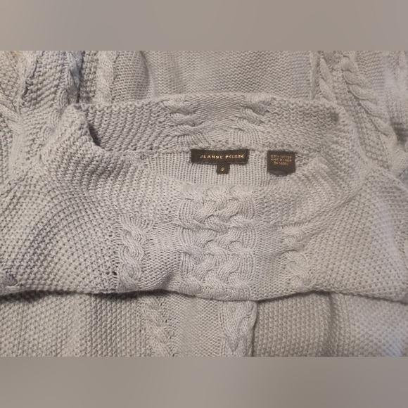 Jeanne Pierre Mock Cable Knit Tunic Sweater - Picture 4 of 9